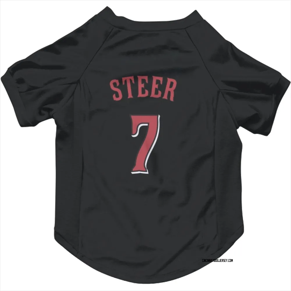 Cincinnati Reds Spencer Steer Black Pet Jersey for Dog & Cat