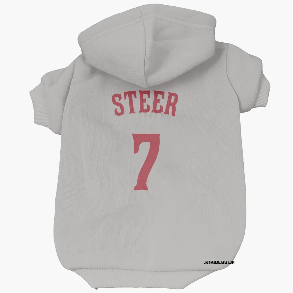 Cincinnati Reds Spencer Steer Gray Pet Hoodie for Dog & Cat