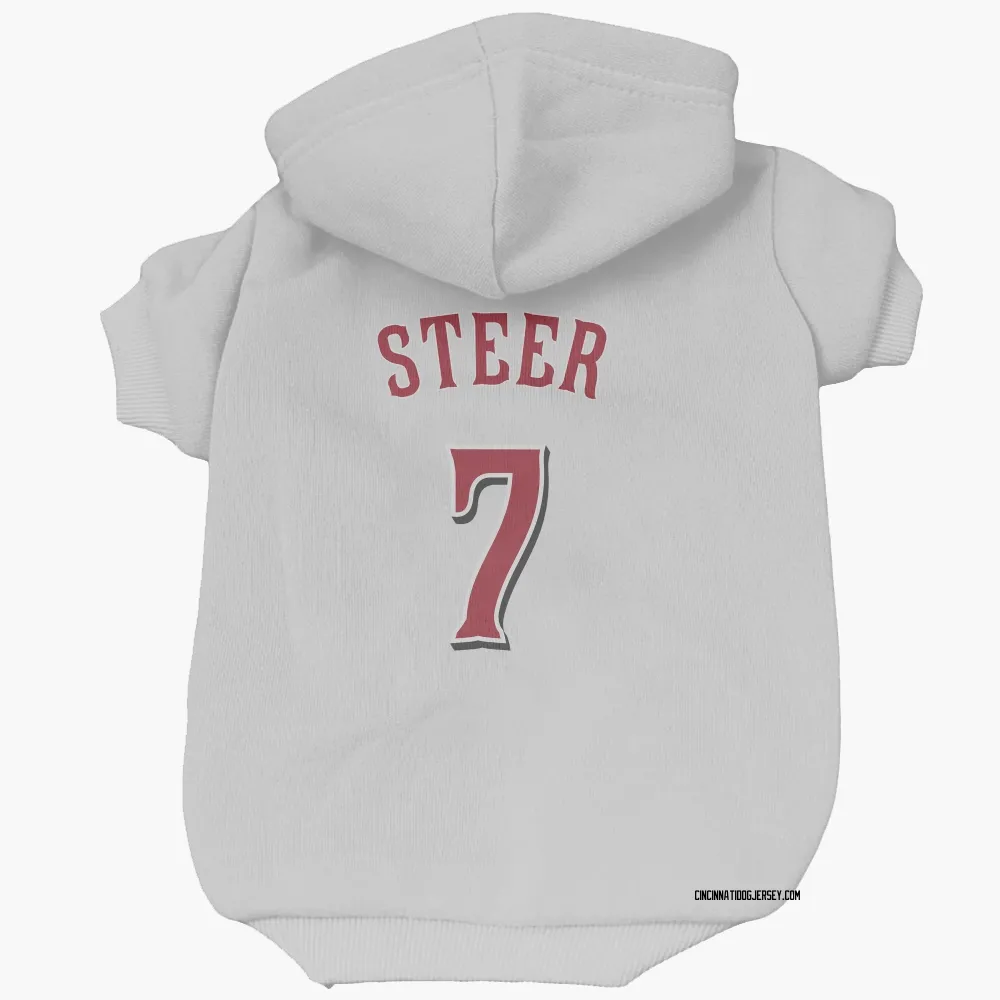 Cincinnati Reds Spencer Steer White Pet Hoodie for Dog & Cat