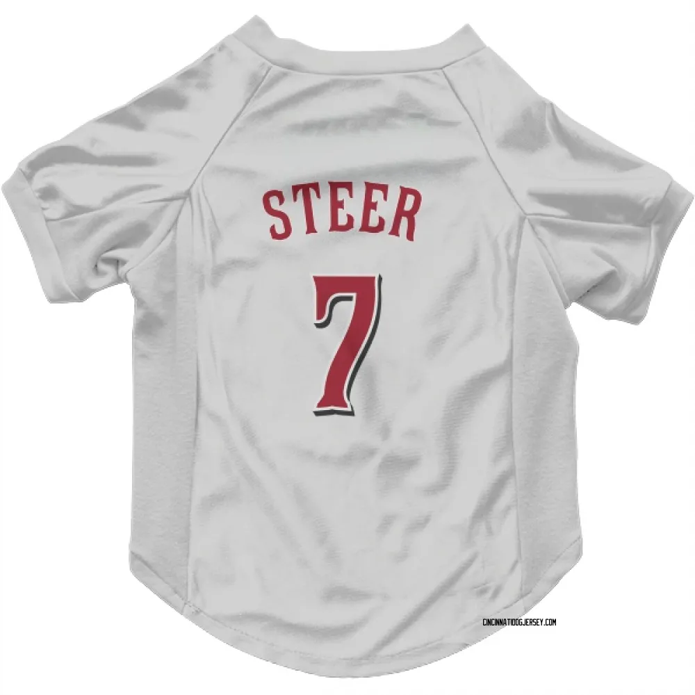 Cincinnati Reds Spencer Steer White Pet Jersey for Dog & Cat