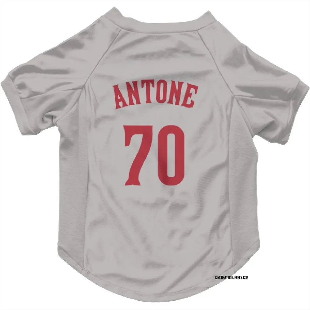 Cincinnati Reds Tejay Antone Gray Pet Jersey for Dog & Cat