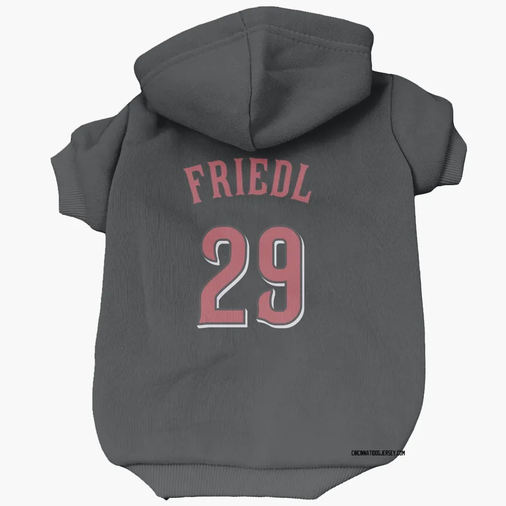 Cincinnati Reds TJ Friedl Black Pet Hoodie for Dog & Cat