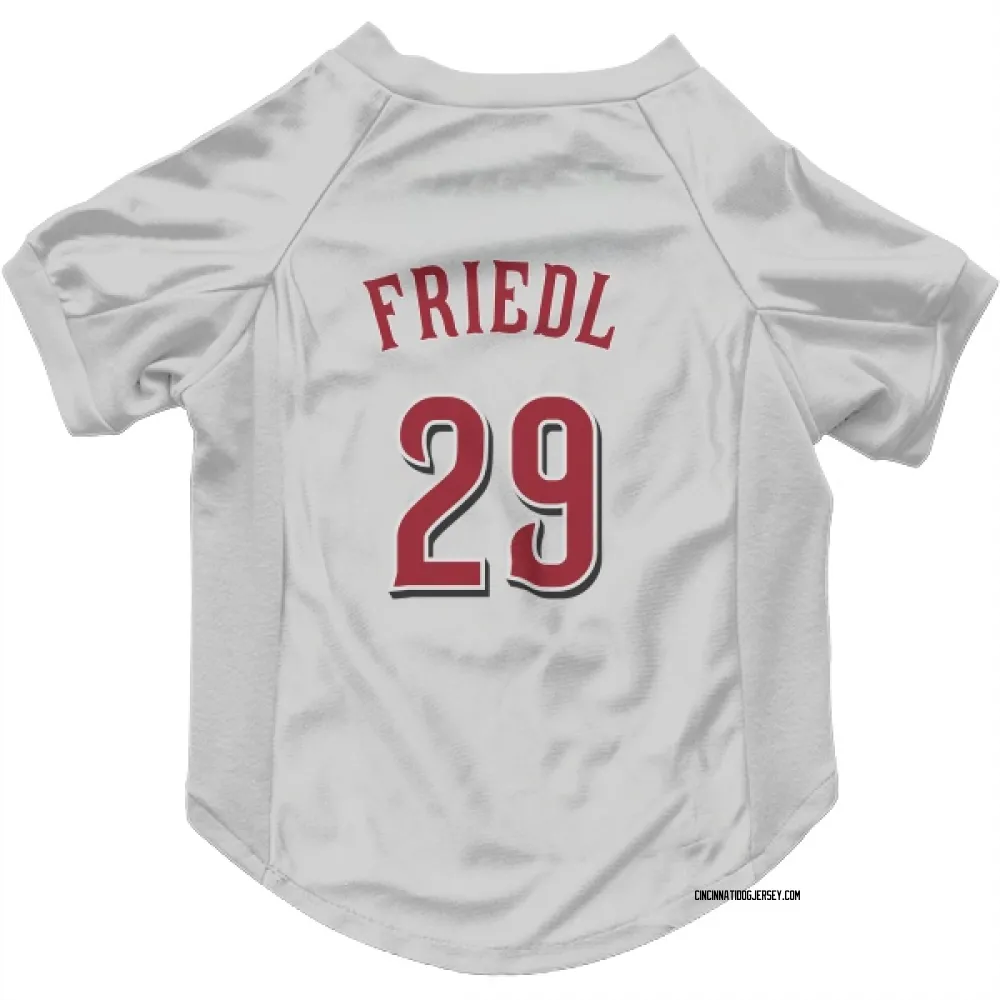 Cincinnati Reds TJ Friedl White Pet Jersey for Dog & Cat