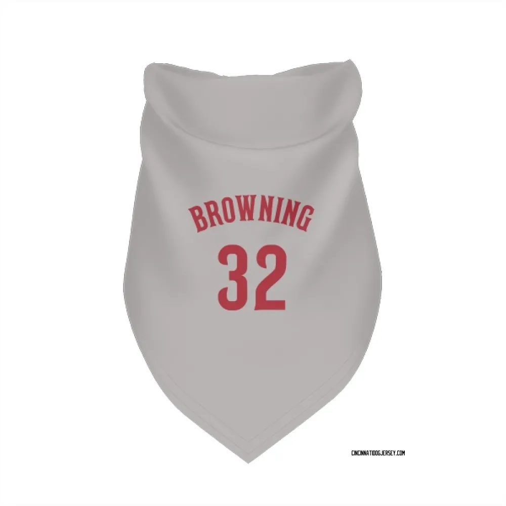 Cincinnati Reds Tom Browning Gray Pet Bandana for Dog & Cat
