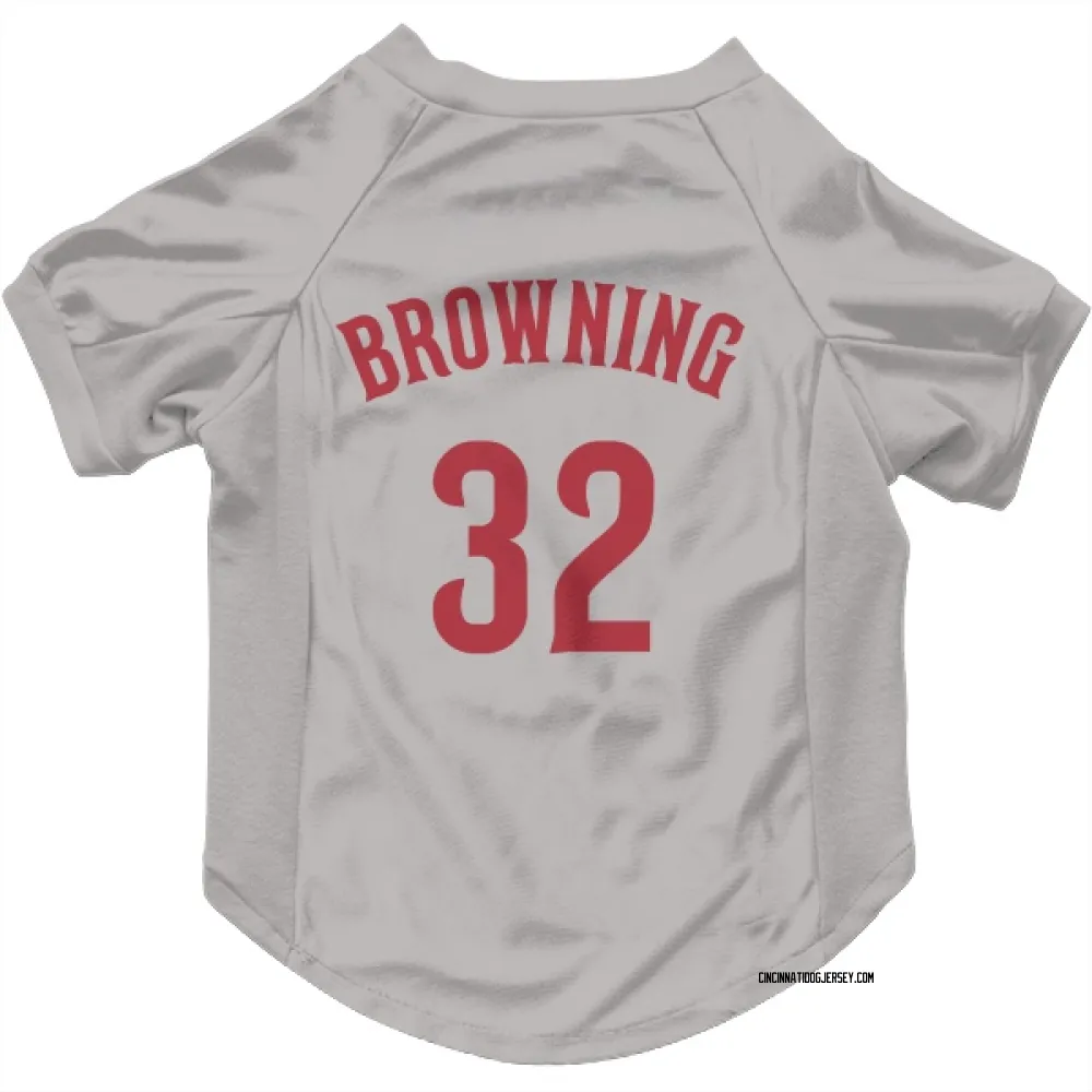 Cincinnati Reds Tom Browning Gray Pet Jersey for Dog & Cat