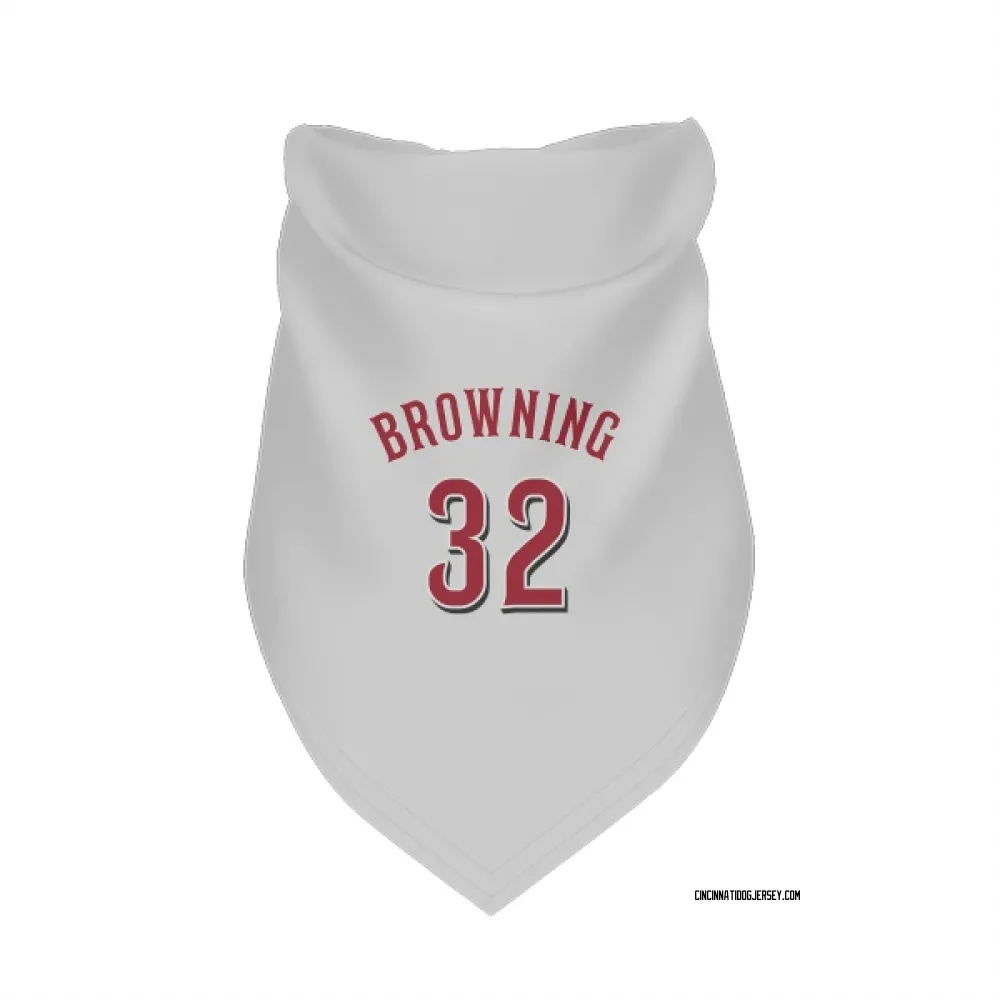 Cincinnati Reds Tom Browning White Pet Bandana for Dog & Cat