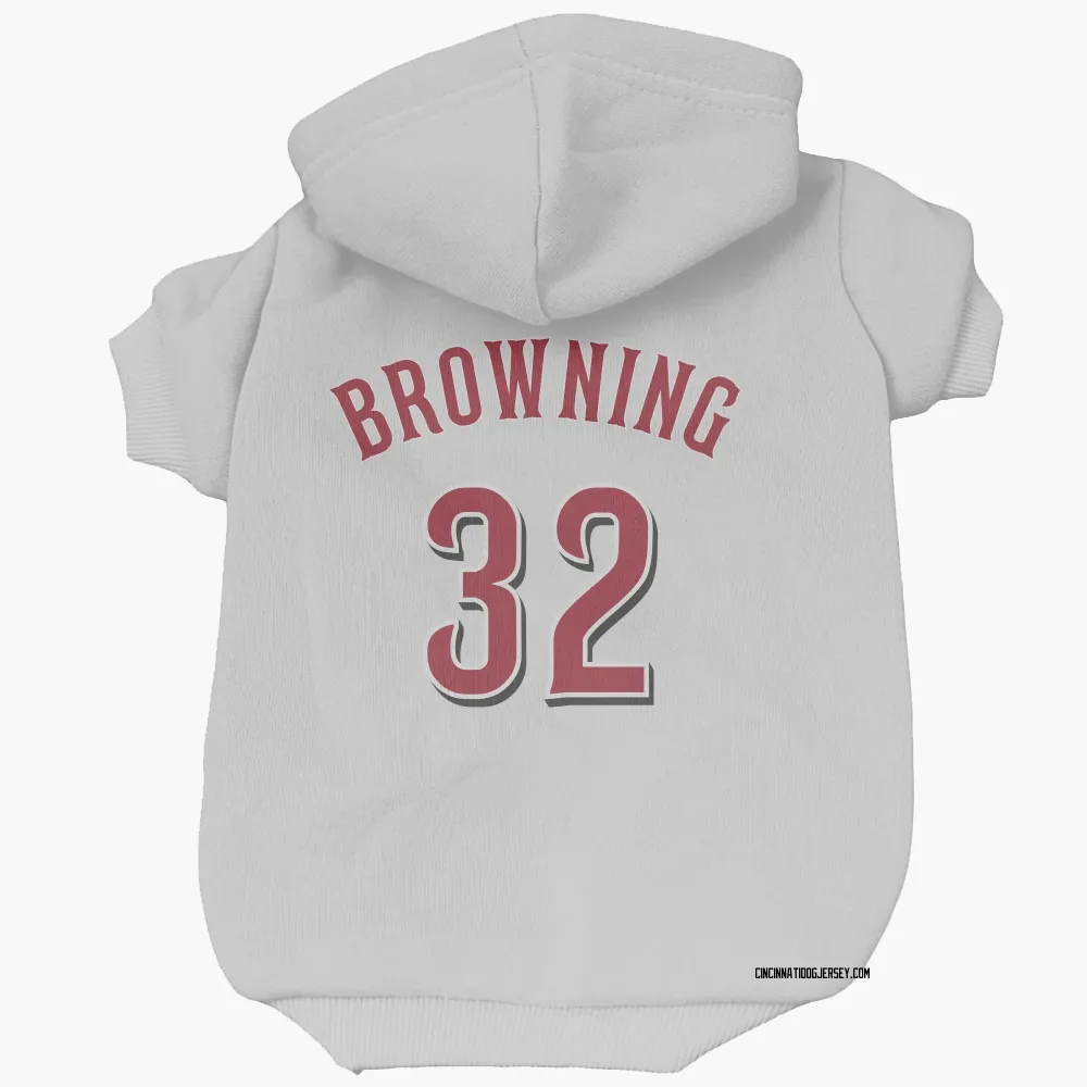 Cincinnati Reds Tom Browning White Pet Hoodie for Dog & Cat