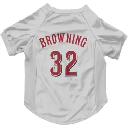 Cincinnati Reds Tom Browning White Pet Jersey for Dog & Cat