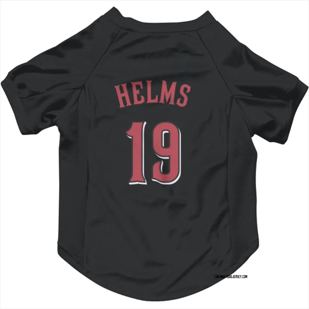 Cincinnati Reds Tommy Helms Black Pet Jersey for Dog & Cat