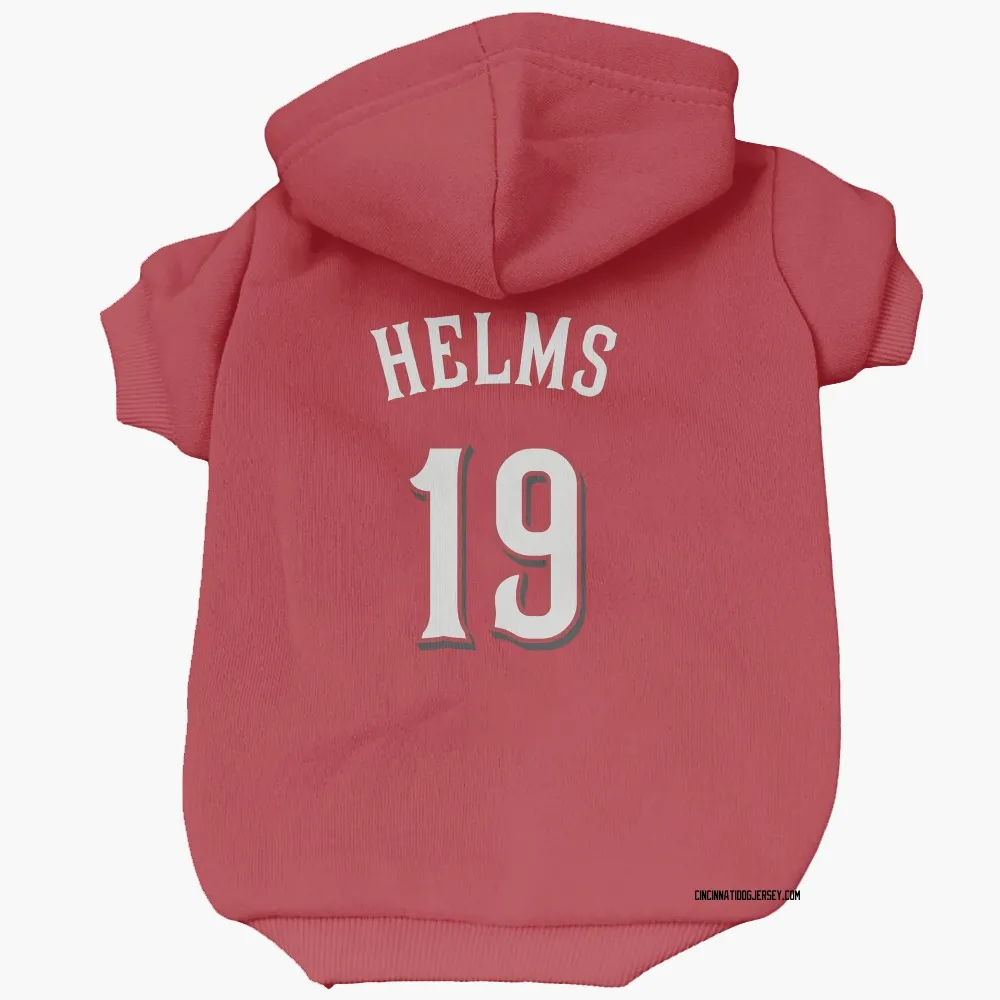 Cincinnati Reds Tommy Helms Scarlet Pet Hoodie for Dog & Cat