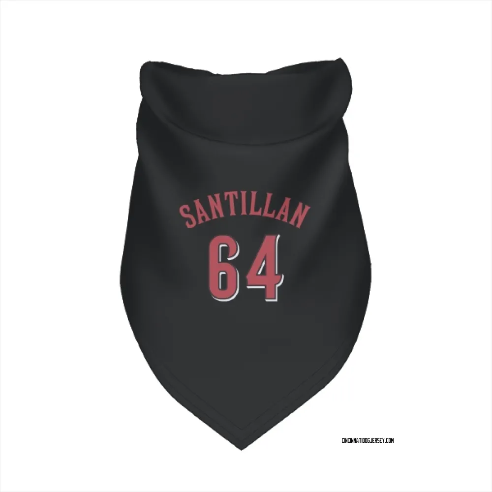 Cincinnati Reds Tony Santillan Black Pet Bandana for Dog & Cat