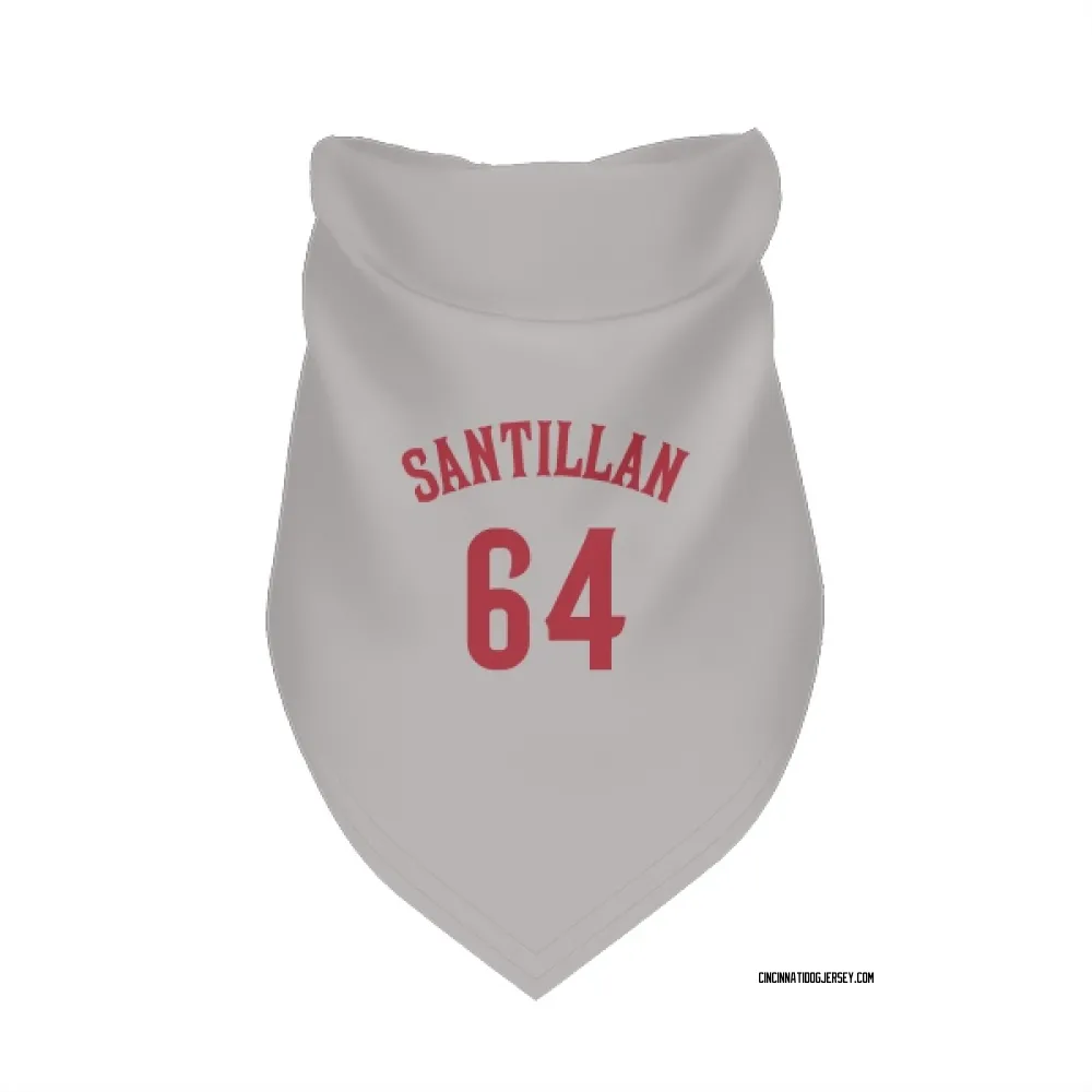 Cincinnati Reds Tony Santillan Gray Pet Bandana for Dog & Cat