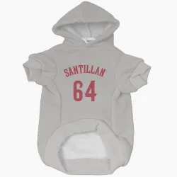 Cincinnati Reds Tony Santillan Gray Pet Hoodie for Dog & Cat