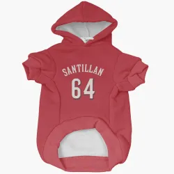 Cincinnati Reds Tony Santillan Scarlet Pet Hoodie for Dog & Cat