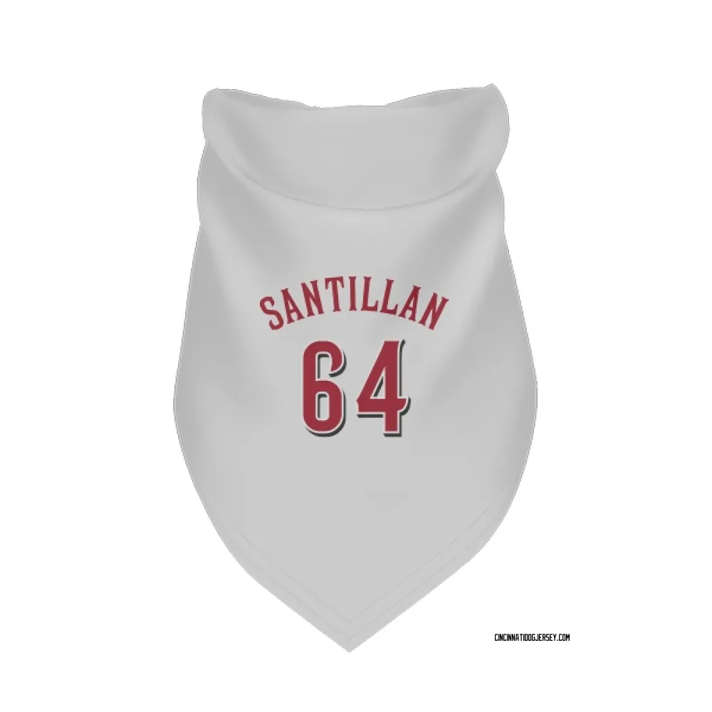 Cincinnati Reds Tony Santillan White Pet Bandana for Dog & Cat