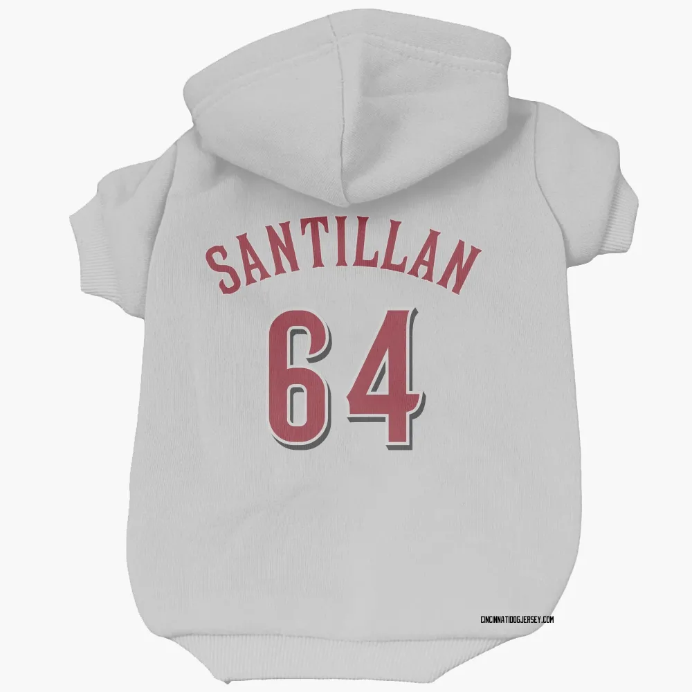 Cincinnati Reds Tony Santillan White Pet Hoodie for Dog & Cat