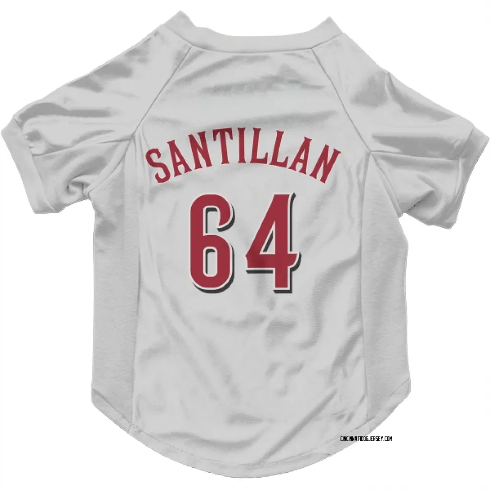 Cincinnati Reds Tony Santillan White Pet Jersey for Dog & Cat