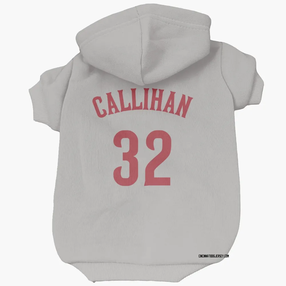 Cincinnati Reds Tyler Callihan Gray Pet Hoodie for Dog & Cat