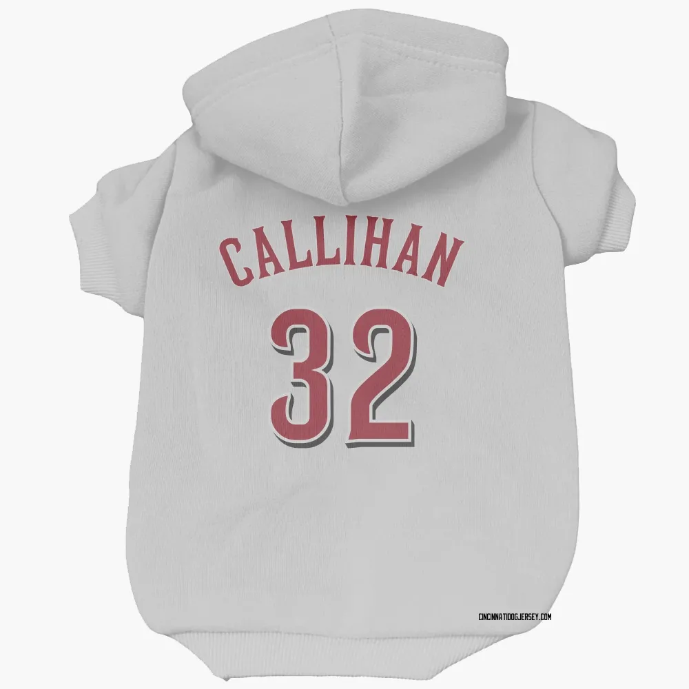 Cincinnati Reds Tyler Callihan White Pet Hoodie for Dog & Cat