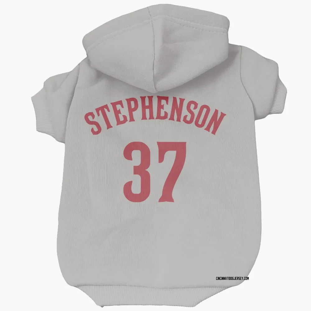 Cincinnati Reds Tyler Stephenson Gray Pet Hoodie for Dog & Cat