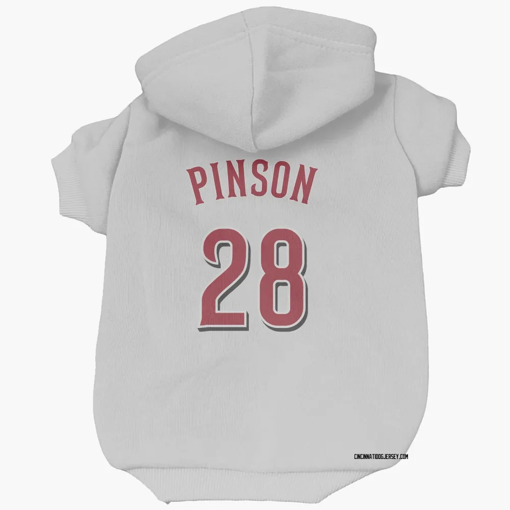 Cincinnati Reds Vada Pinson White Pet Hoodie for Dog & Cat