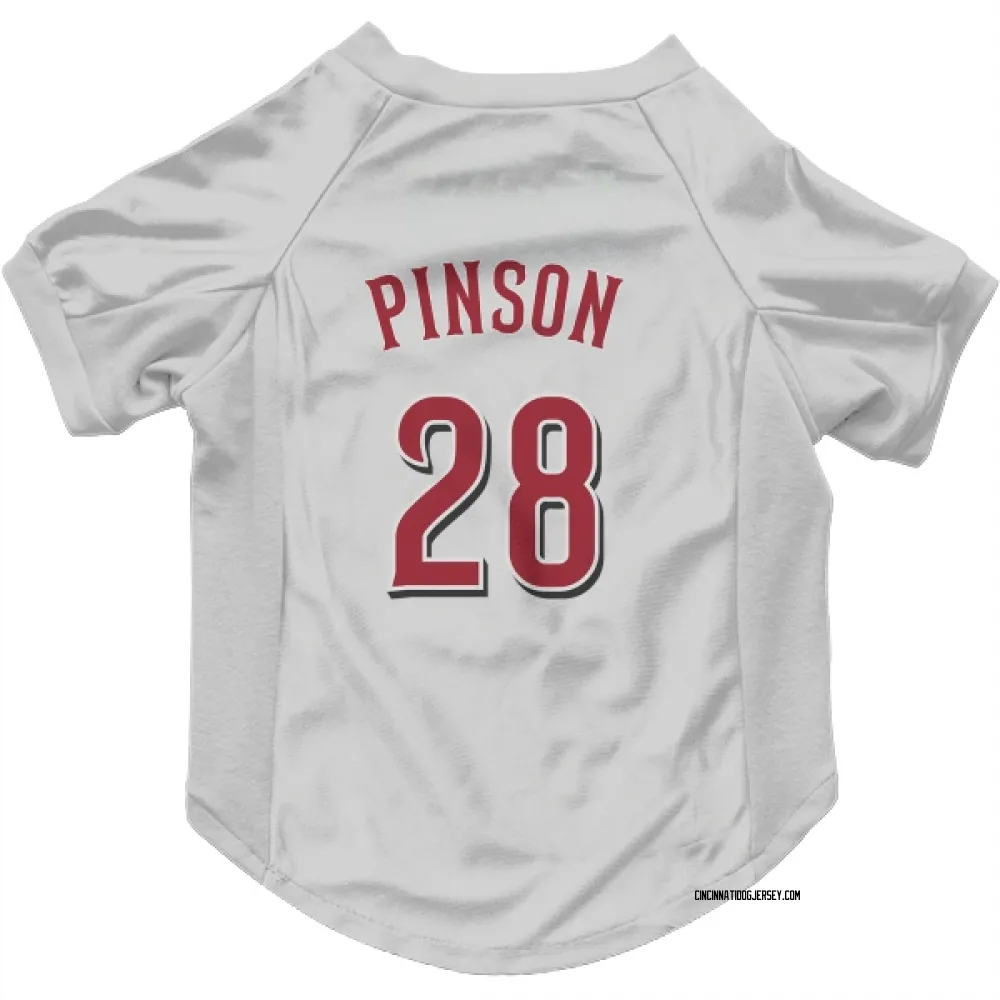Cincinnati Reds Vada Pinson White Pet Jersey for Dog & Cat