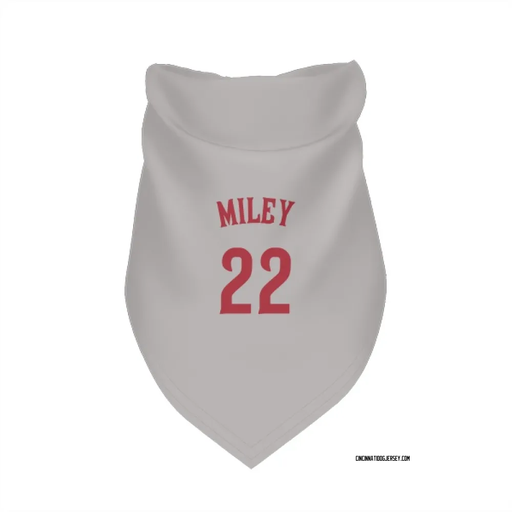 Cincinnati Reds Wade Miley Gray Pet Bandana for Dog & Cat