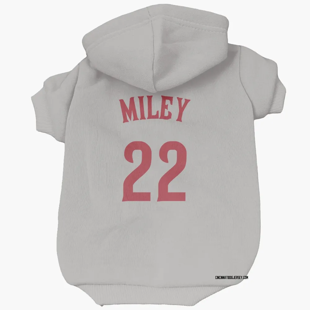 Cincinnati Reds Wade Miley Gray Pet Hoodie for Dog & Cat