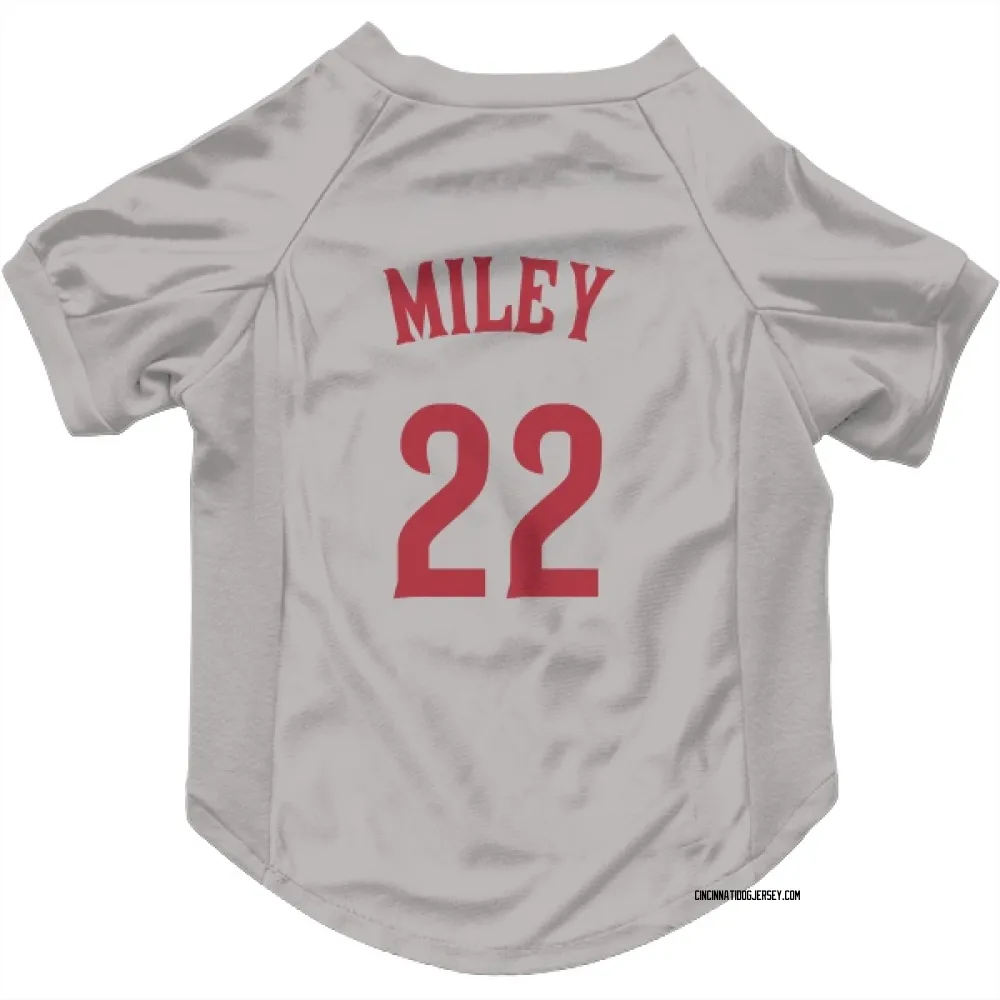 Cincinnati Reds Wade Miley Gray Pet Jersey for Dog & Cat