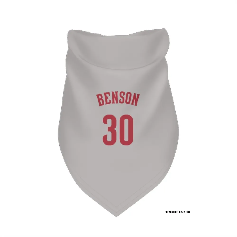 Cincinnati Reds Will Benson Gray Pet Bandana for Dog & Cat