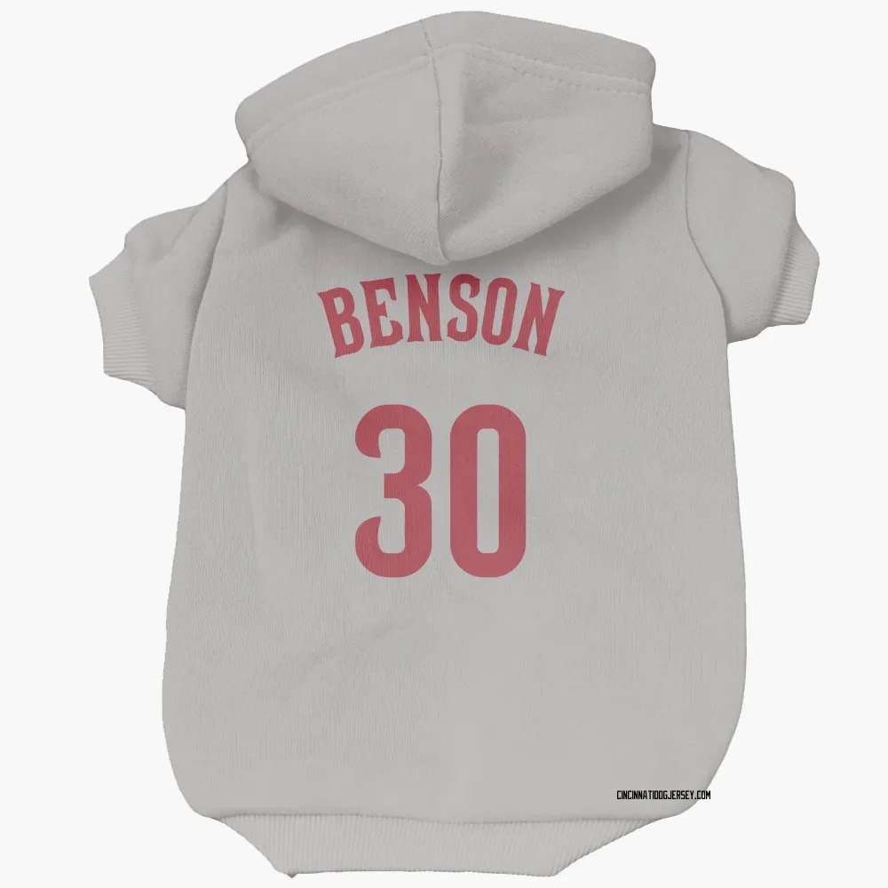 Cincinnati Reds Will Benson Gray Pet Hoodie for Dog & Cat