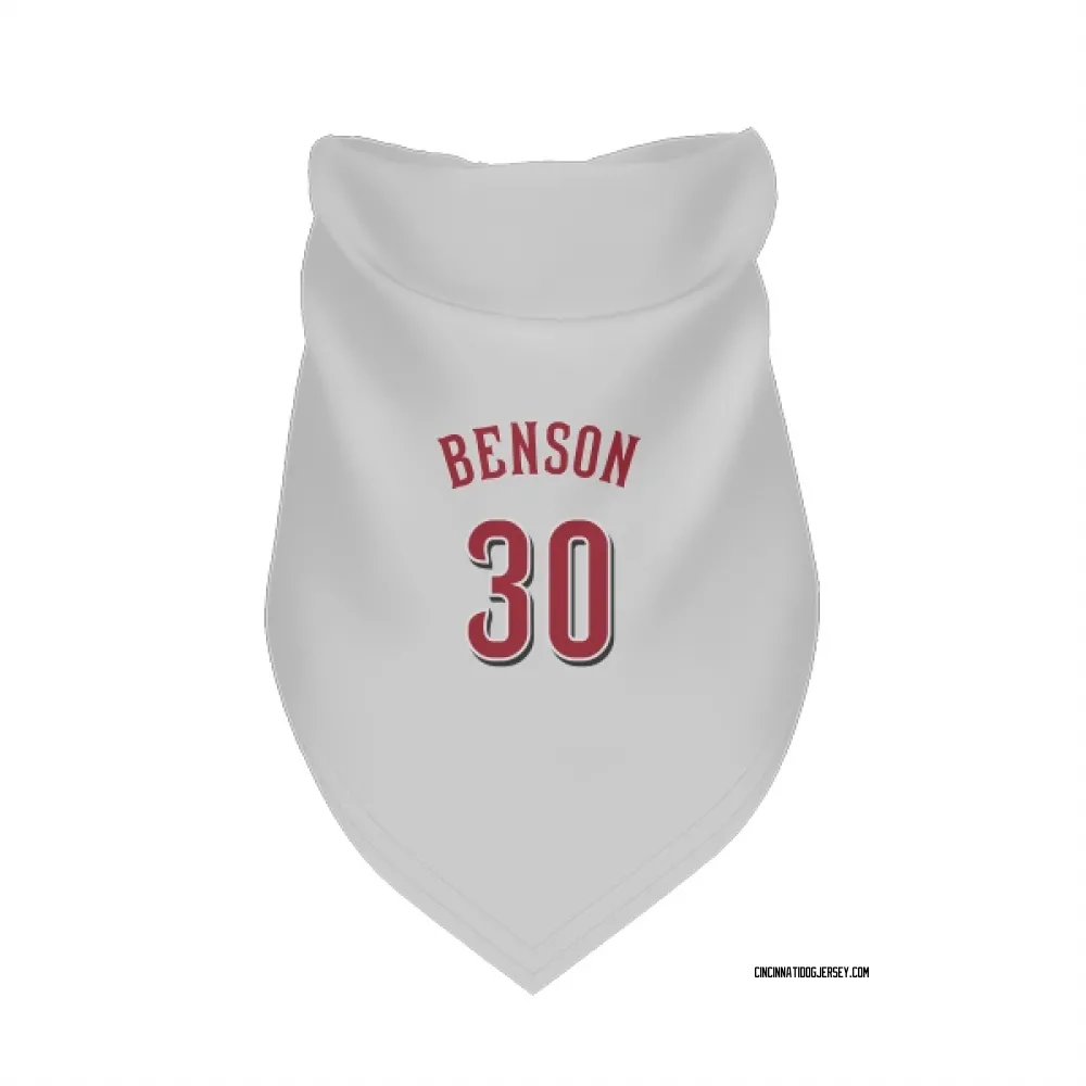 Cincinnati Reds Will Benson White Pet Bandana for Dog & Cat