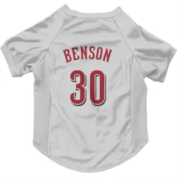 Cincinnati Reds Will Benson White Pet Jersey for Dog & Cat