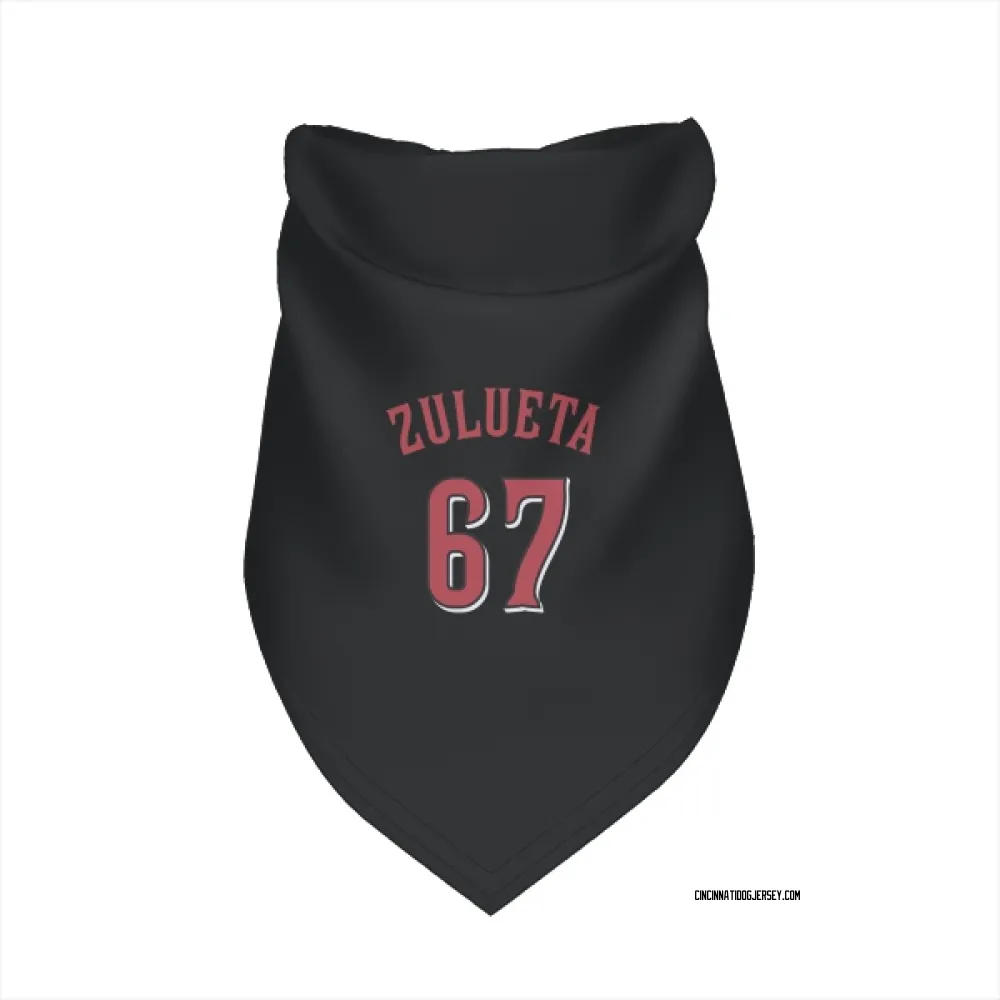 Cincinnati Reds Yosver Zulueta Black Pet Bandana for Dog & Cat