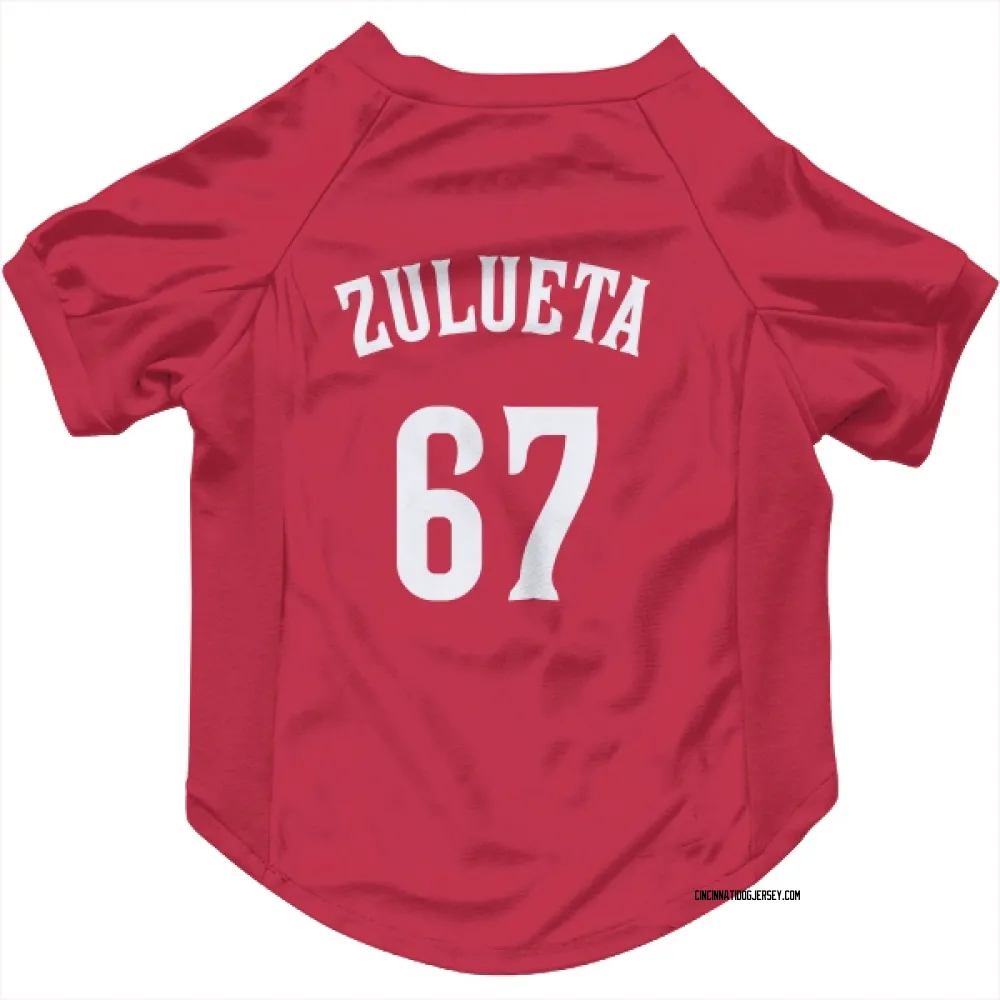 Cincinnati Reds Yosver Zulueta Red Pet Jersey for Dog & Cat
