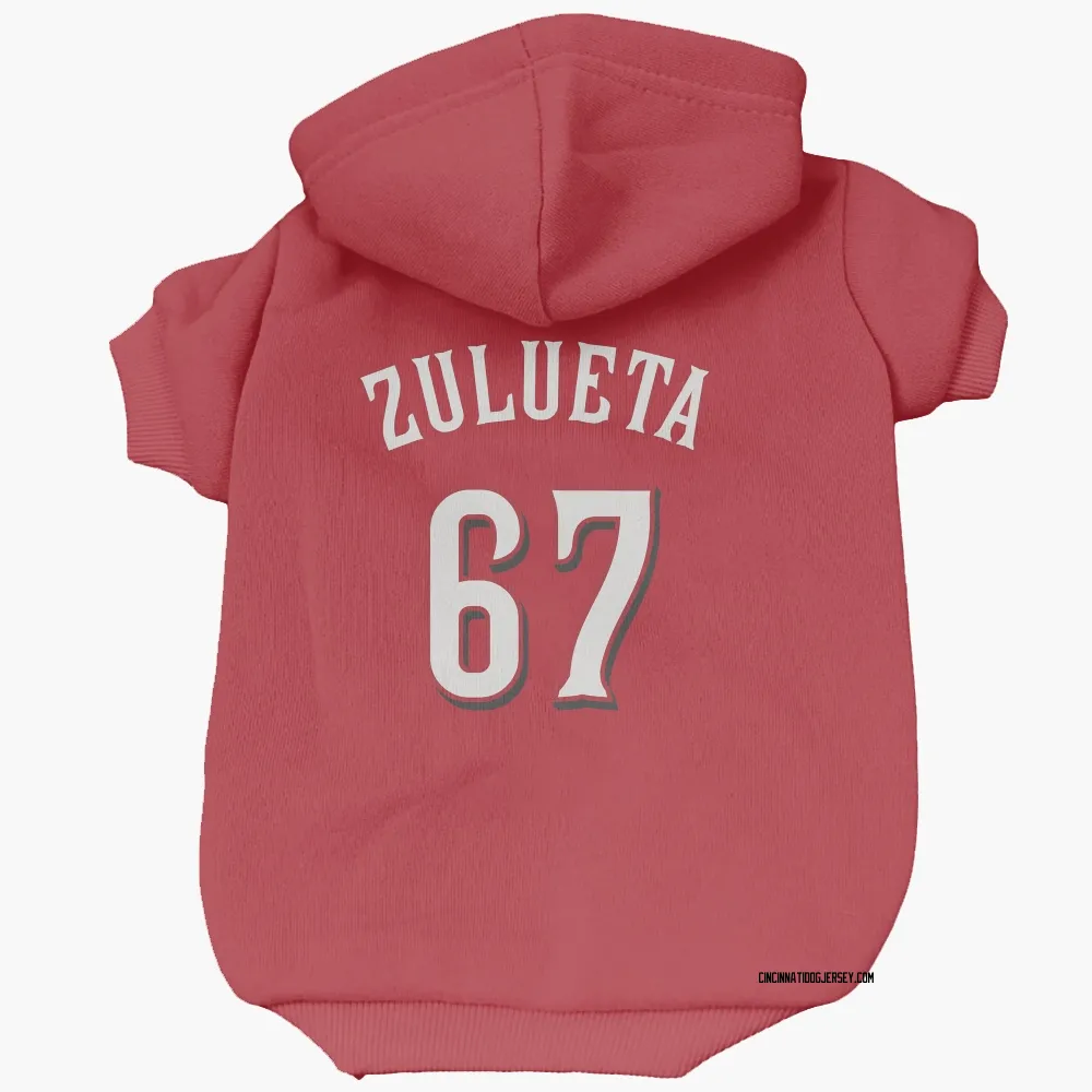 Cincinnati Reds Yosver Zulueta Scarlet Pet Hoodie for Dog & Cat