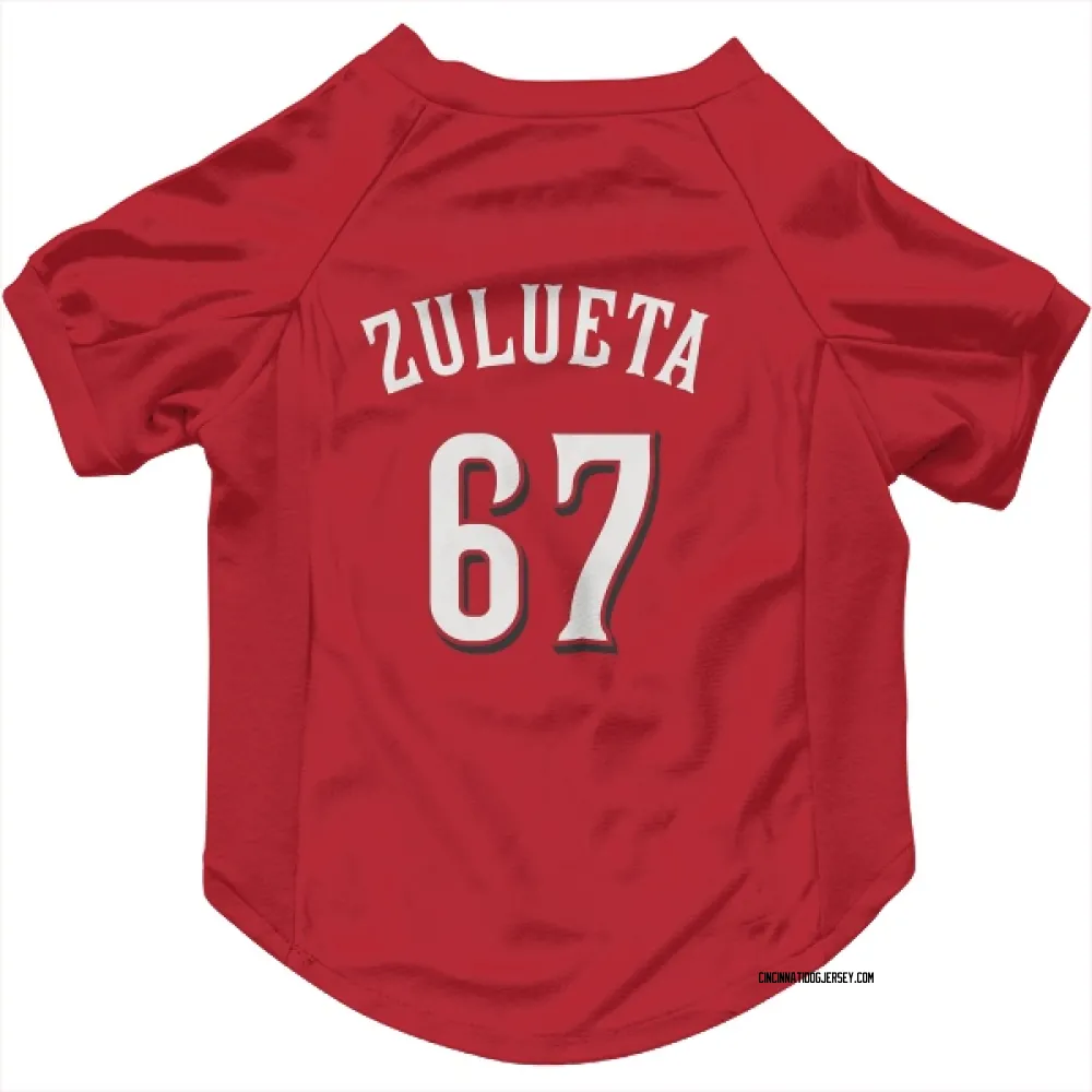 Cincinnati Reds Yosver Zulueta Scarlet Pet Jersey for Dog & Cat