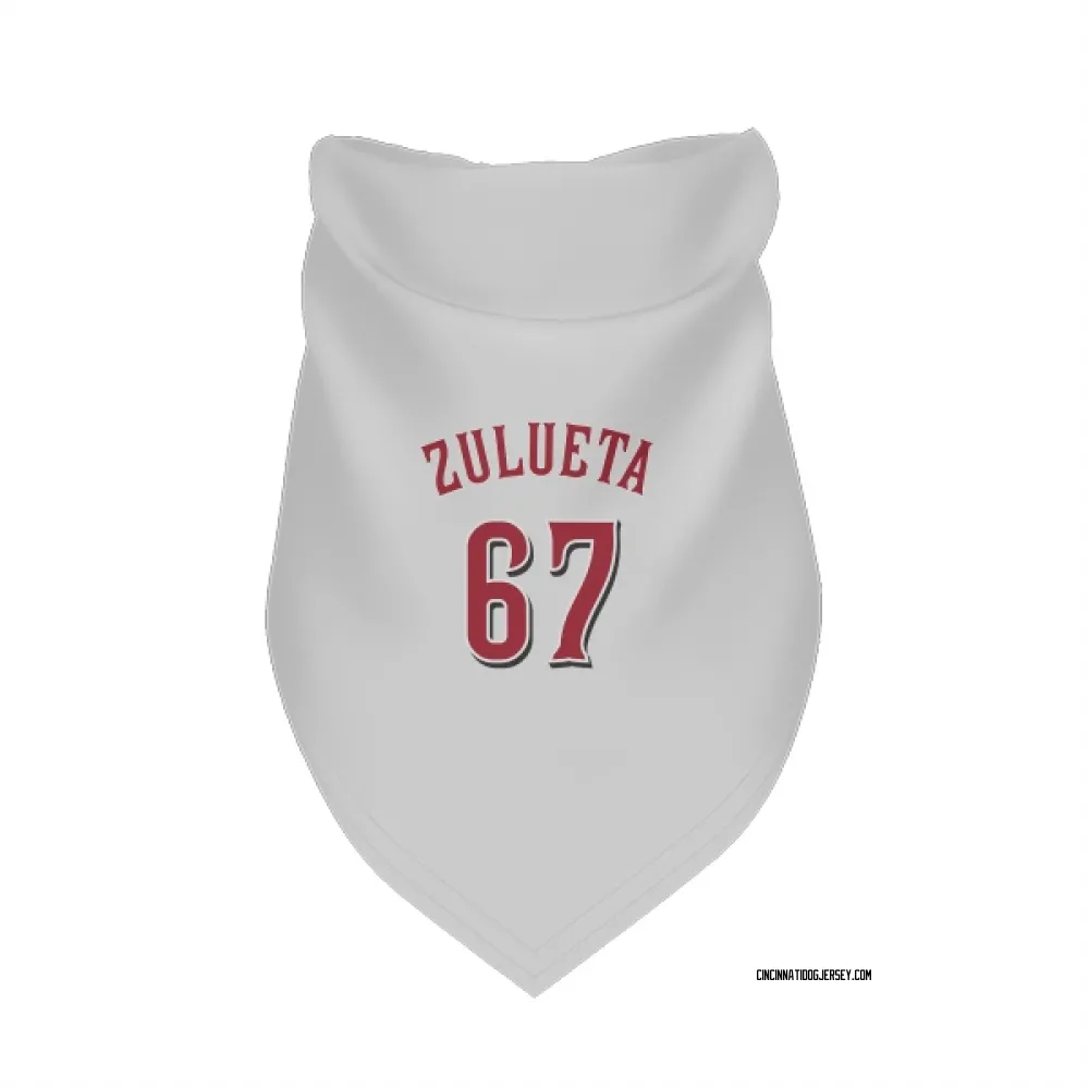 Cincinnati Reds Yosver Zulueta White Pet Bandana for Dog & Cat