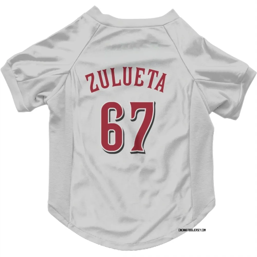 Cincinnati Reds Yosver Zulueta White Pet Jersey for Dog & Cat