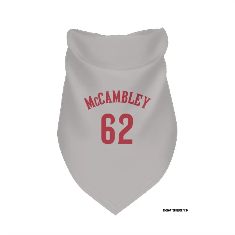 Cincinnati Reds Zachary McCambley Gray Pet Bandana for Dog & Cat