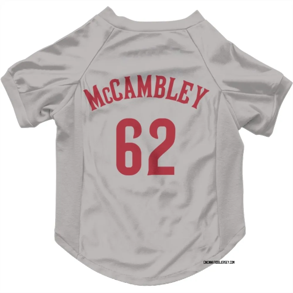 Cincinnati Reds Zachary McCambley Gray Pet Jersey for Dog & Cat